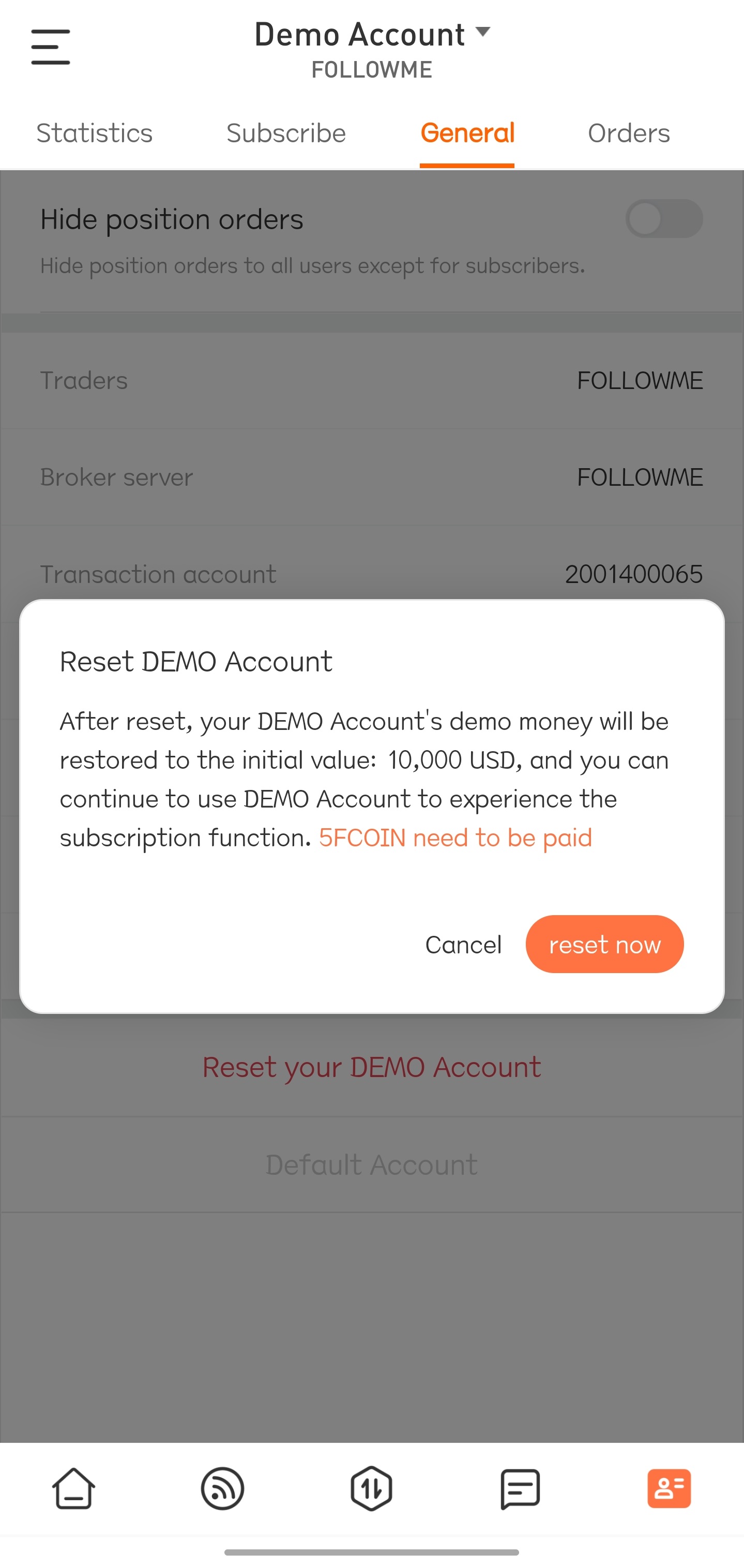 FOLLOWME Version Update： Newly added Data module, support to reset DEMO Account