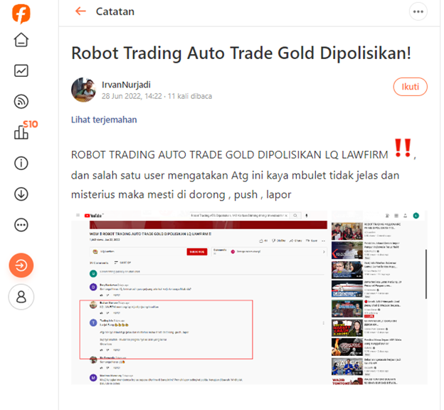 Giliran Robot Trading ATG, Dilaporkan LQ Indonesia Lawfirm ke Mabes Polri