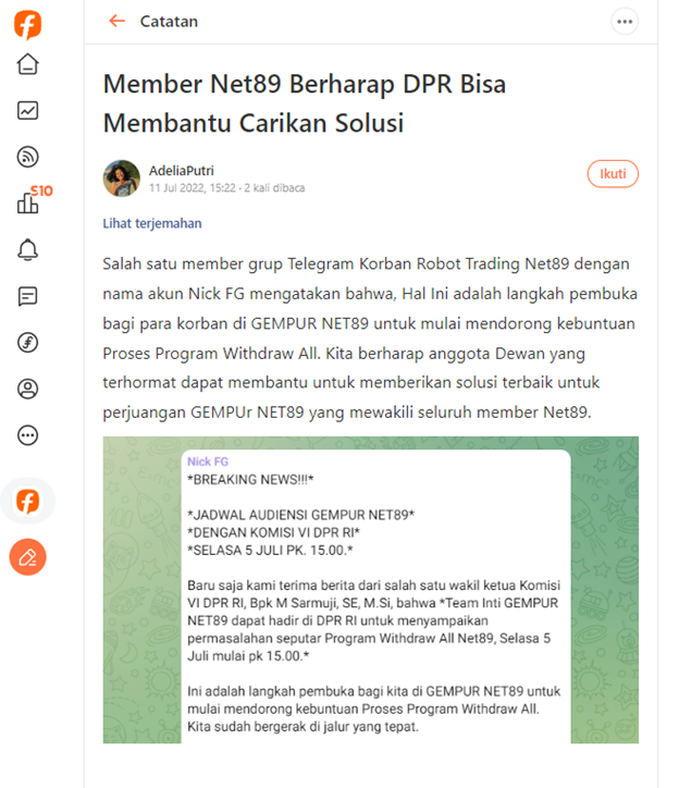 Member Net89 Datangi DPR, Cari Solusi Terkait Dana yang Macet