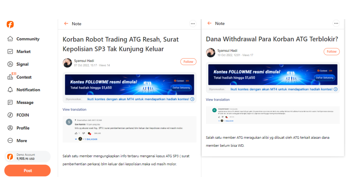 Bareskrim Polri Tengah Melakukan Penyidikan Terhadap Robot Trading ATG (Auto Trade Gold)