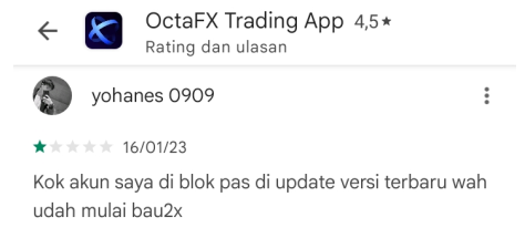 Update Akun OctaFX Versi Terbaru, Malah Diblokir