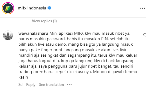 App MIFX Malah Menyulitkan Nasabahnya Saat Transaksi?!