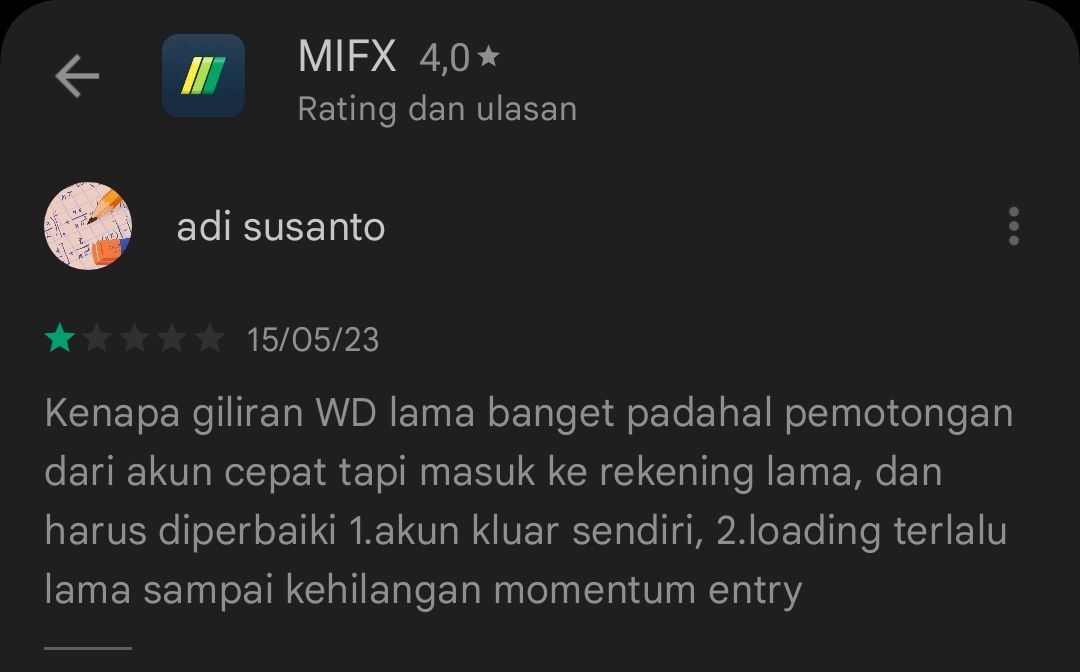 Aplikasi MIFX Selalu Error Saat Sedang Transaksi, Parah!