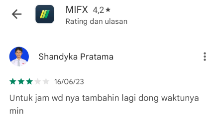 Pengguna MIFX Sarankan Perpanjang Jam Operasional WD