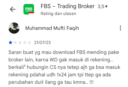 Pengguna FBS Sarankan Memilih Broker Lain untuk Trading