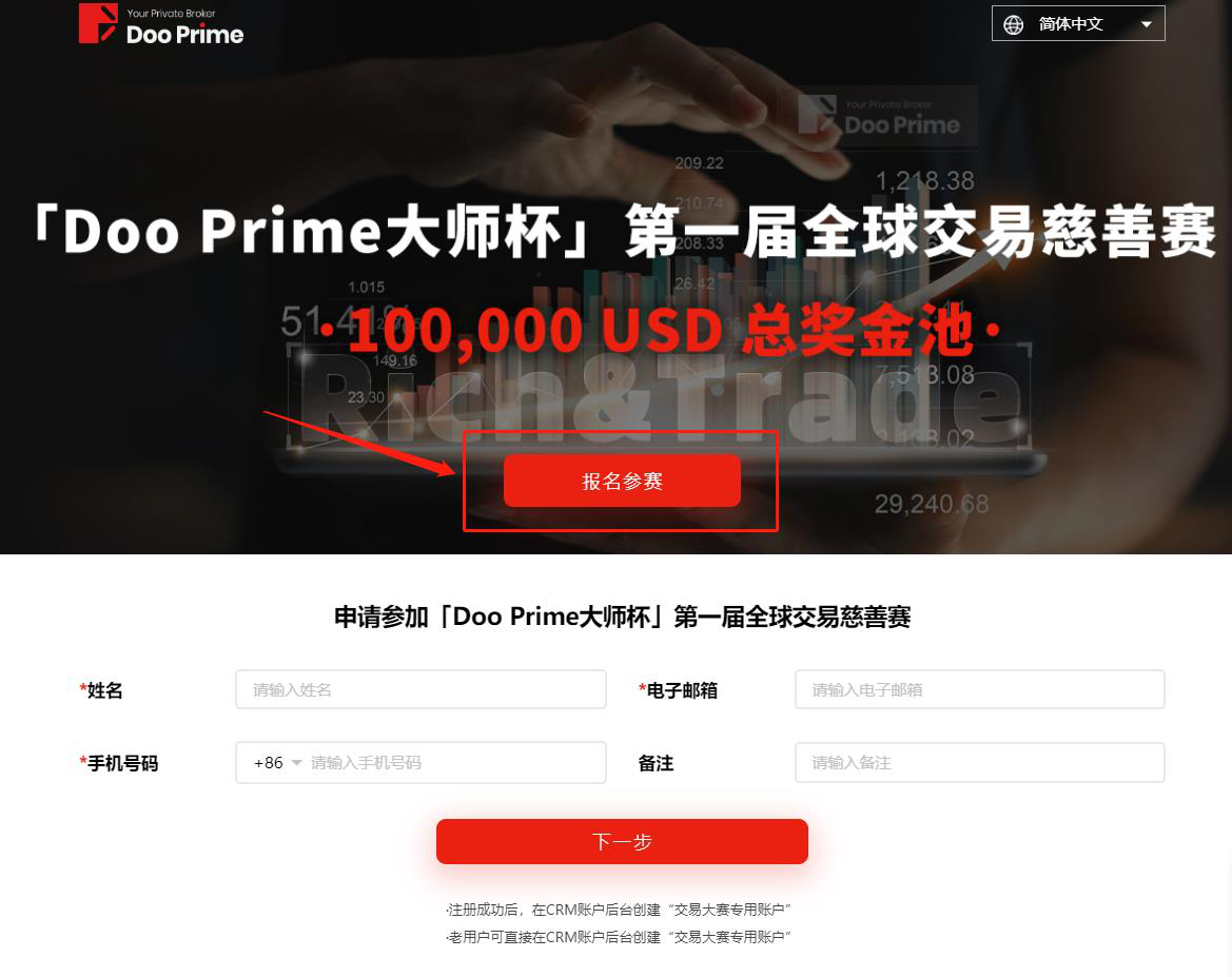 角逐10万美元奖励，「Doo Prime 大师杯」第一届全球交易慈善赛报名正式开始！