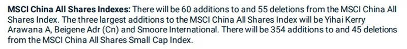 MSCI公布半年度评审结果 A股在岸指数将新纳入58只个股