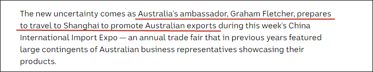 呵呵，澳大利亚驻华大使坐不住了