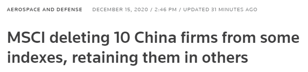 MSCI thông báo loại bỏ 10 công ty Trung Quốc khỏi một số chỉ số toàn cầu