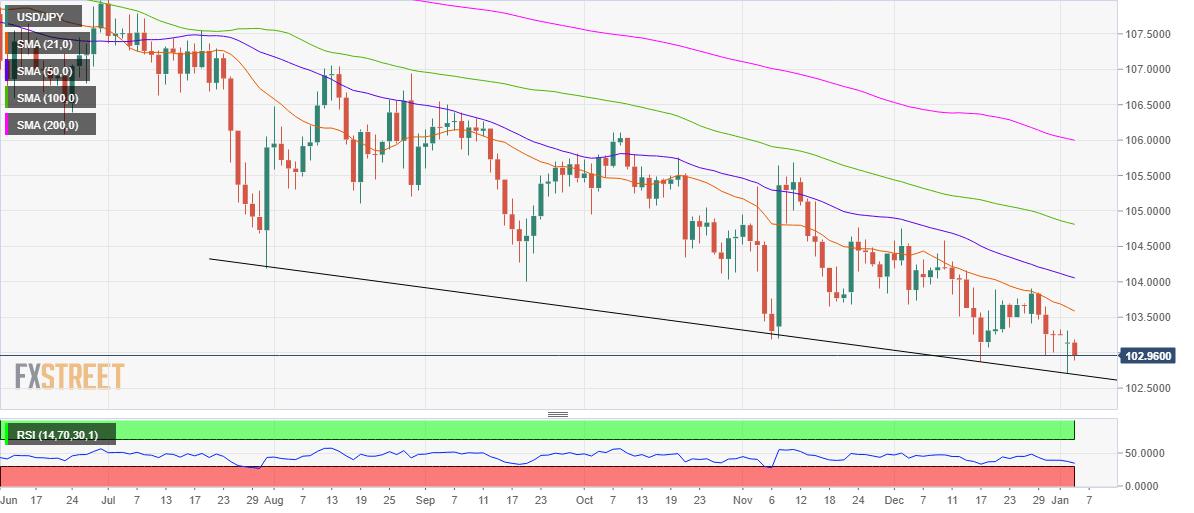 USD/JPY Price Analysis: Key 102.69 support appears at risk ahead of Georgia’s elections