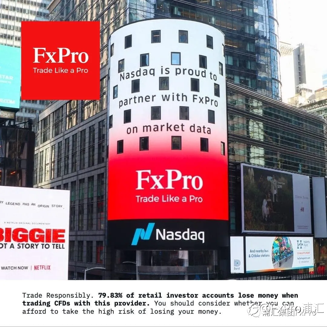 FxPro在纽约时代广场纳斯达克巨幕亮相!