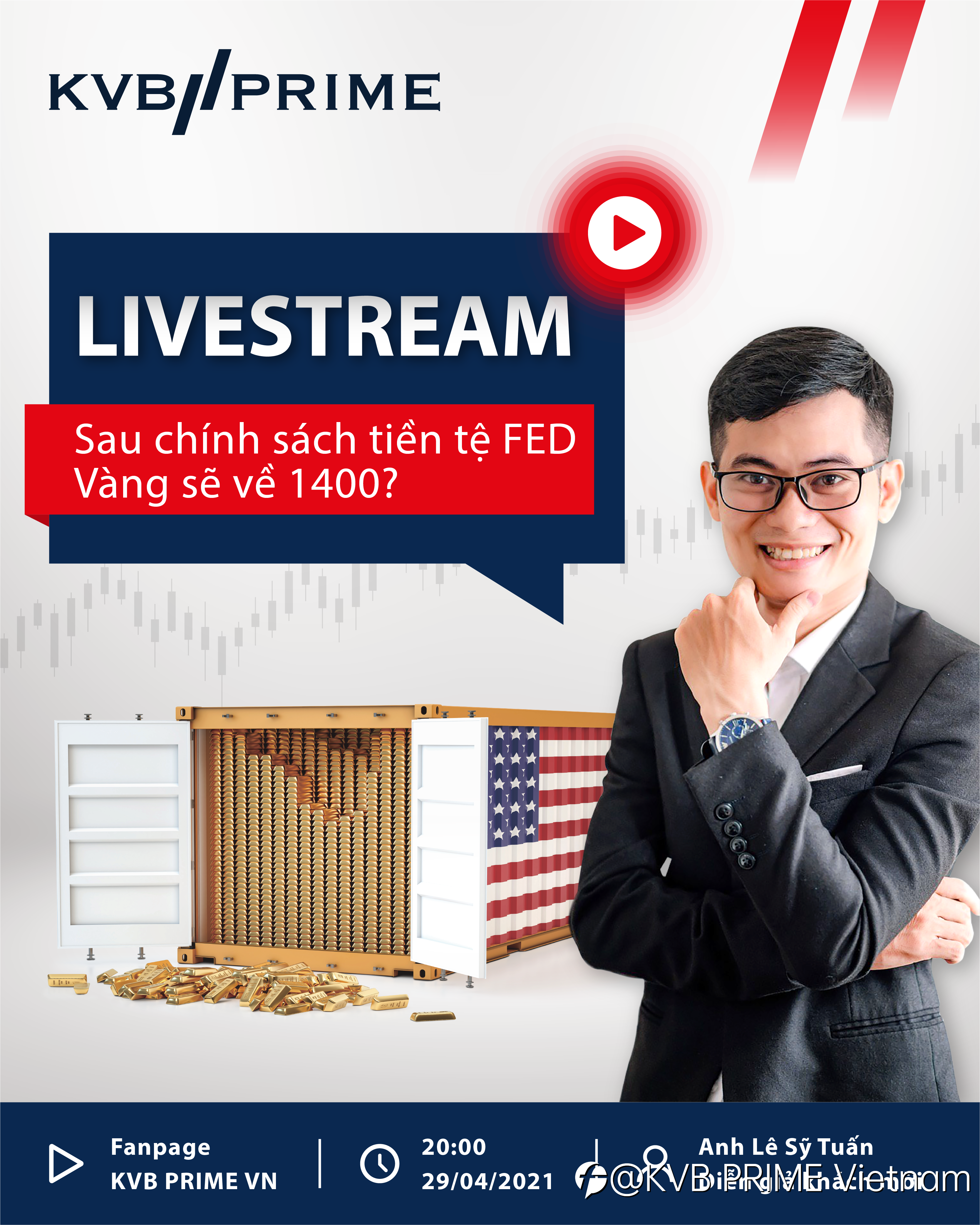 Livestream tháng 4: Liệu Vàng sẽ về 1400 sau chính sách tiền tệ FED?