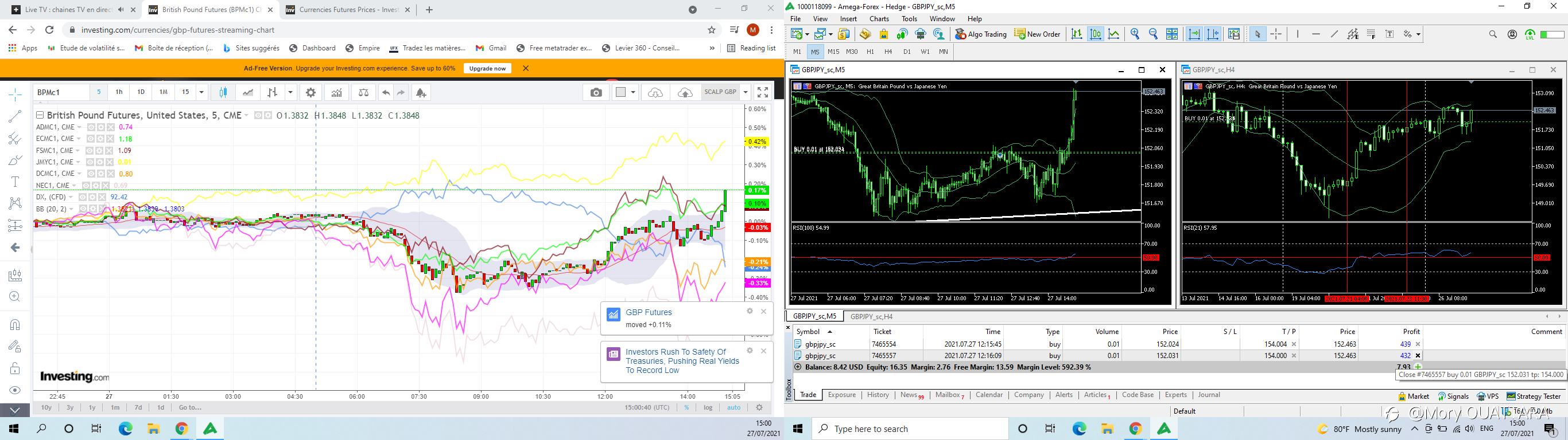 TODAY MY BEST TRADE IN DOUBLE SCREEN VIEW