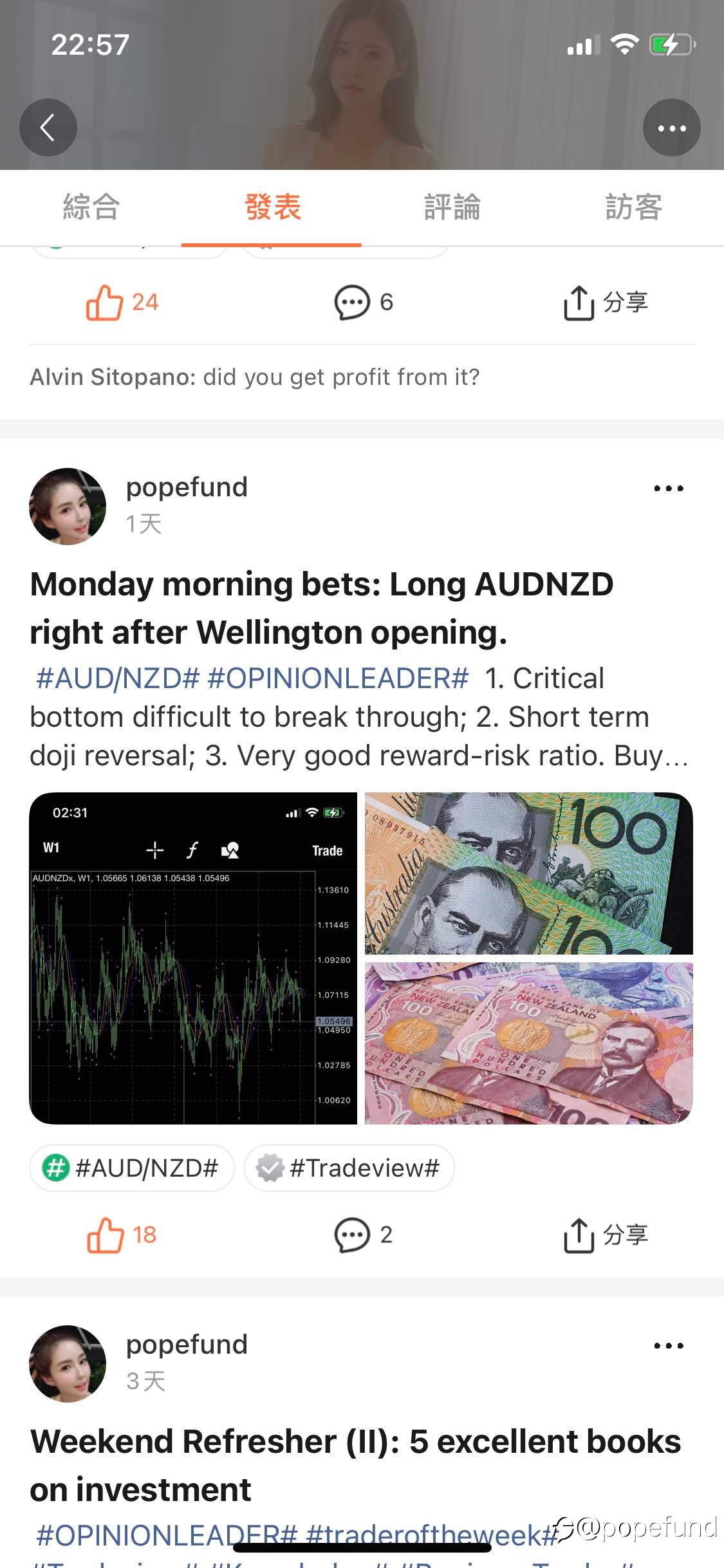 知行合一：Trust yourself only, Do what you’ve planned, AUDNZD Longs established on Monday Wellington opening