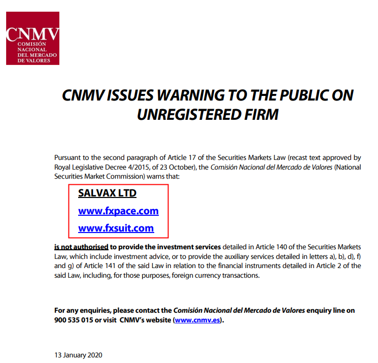 Forex Scam Alert! The CNMV Added FXPace to its Warning List