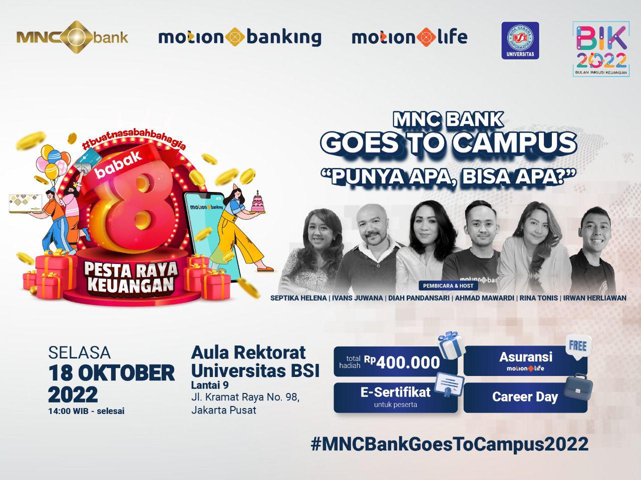 MNC Bank Kunjungi Kampus Pilihan di Oktober demi Sasar Kaum Muda