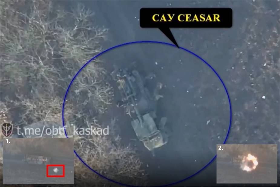 UAV Nga lần đầu tập kích pháo tự hành CAESAR do Pháp cung cấp cho Ukraine