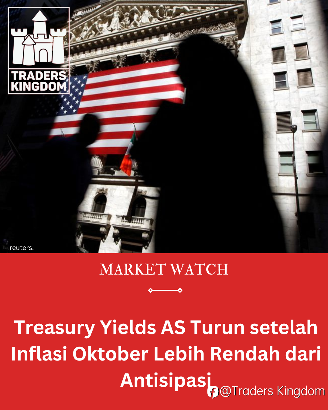 Treasury Yields AS Turun setelah Inflasi Oktober Lebih Rendah dari Antisipasi