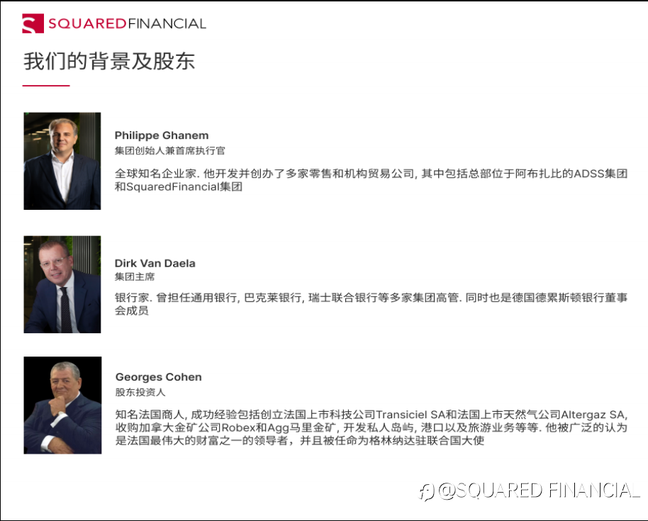 Squared Financial 平方金融投资人乔治.科恩(Georges Cohen)