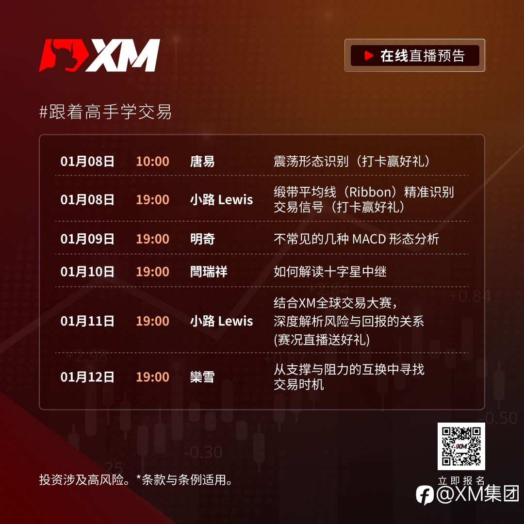 |XM| 中文在线直播课程，本周预告（1/8-1/12）