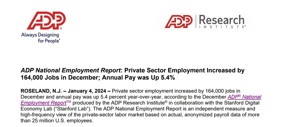美国12月ADP就业数据公布：服务业贡献显著 就业人数超预期大增