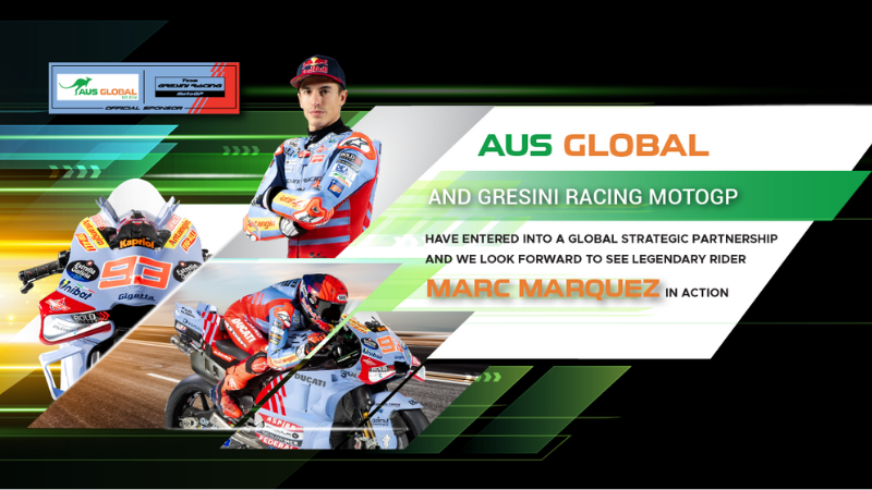 AUS GLOBAL 与 Gresini Racing MotoGP 达成全球战略合作伙伴关系，期待传奇车手 马克•马奎斯（Marc Marquez） 的精彩表现