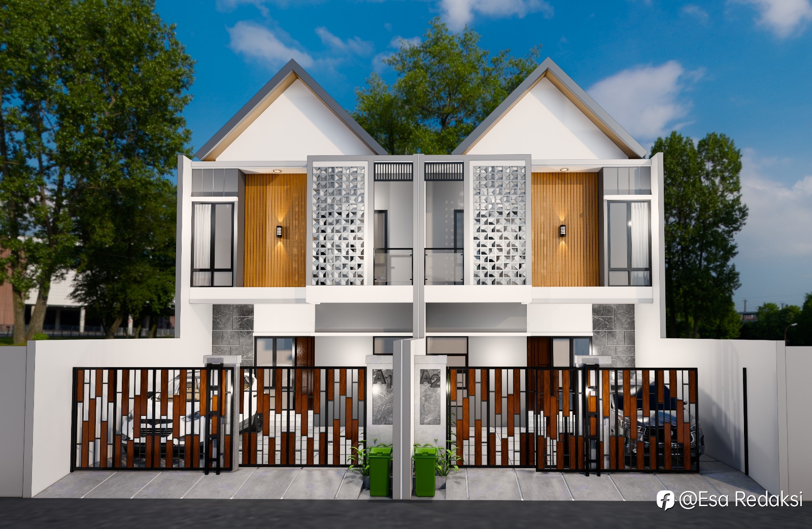 Rumah Mewah 2 Lantai Harga murah persis pintu Tol Jatibening Caman Bekasi