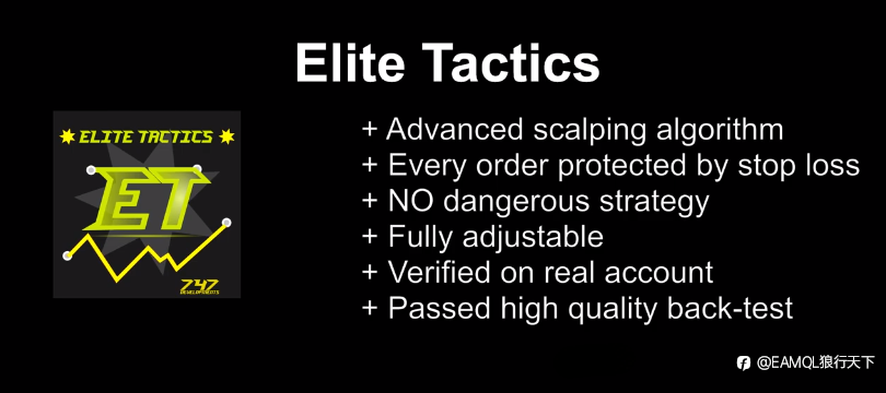 Elite Tactics EA - 分析最重要的市场水平位进行交易挂单，受止损保护。