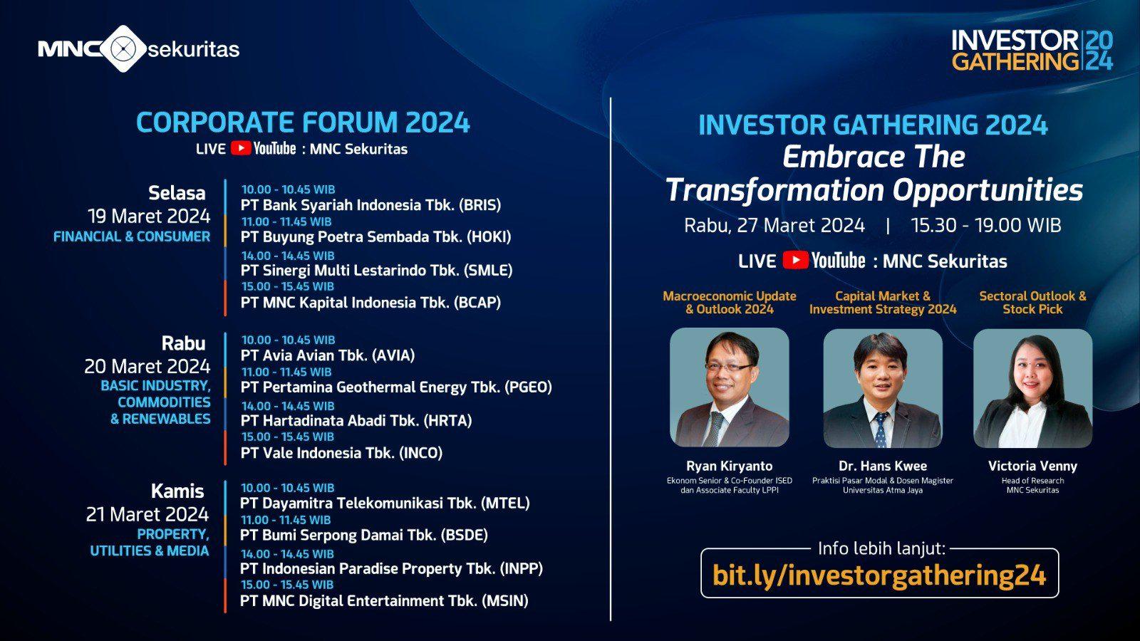 MNC Sekuritas Gelar Acara Tahunan Investor Gathering dan Corporate Forum 2024